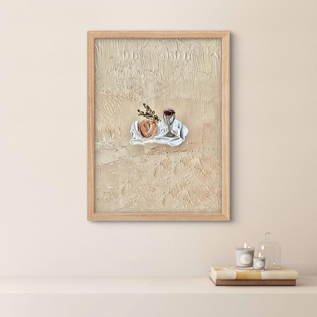 Bread and Wine Original Painting, Modern Christian Art, Oil Painting, Oil Painting of Last Supper Symbols - Etsy