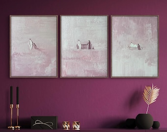 3 piece Jesus wall art, Original hand painting, Woman touches Jesus, woman at the well, woman healed by Jesus, Alabaster Jar