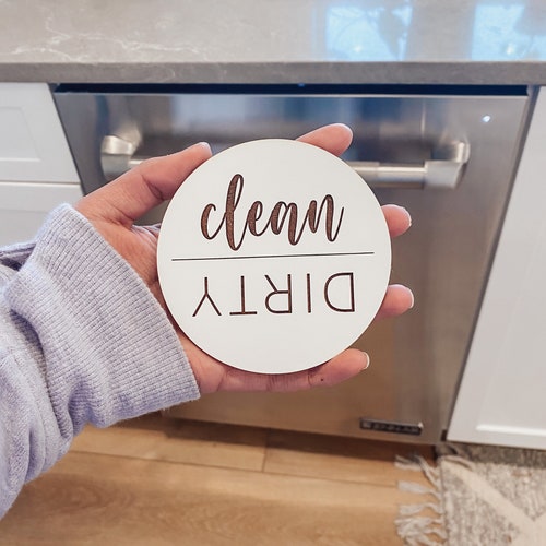 Clean Dirty Dishwasher Kitchen Minimal Etsy