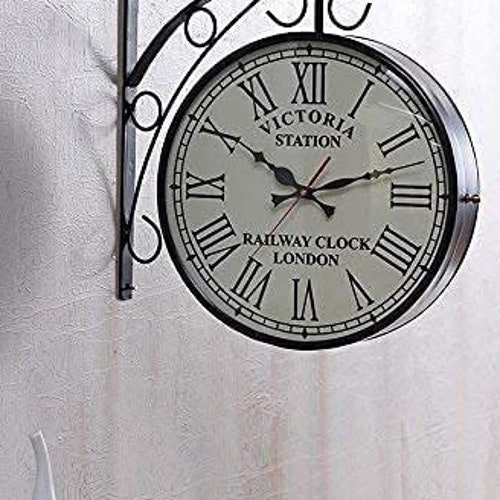Wall Clock Station Wall Clock Double Sided Victorian Wall Etsy