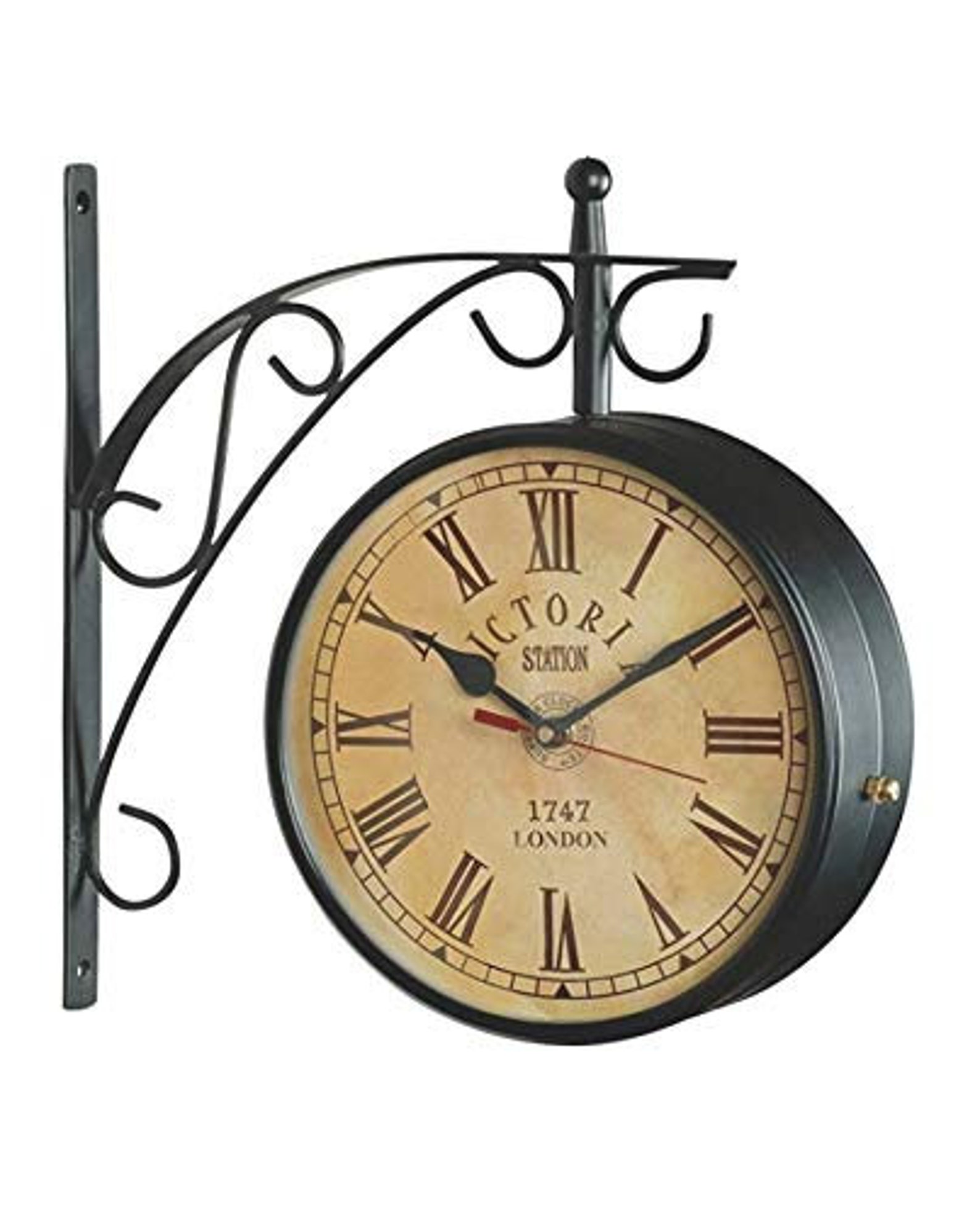 Wall Clock Station Wall Clock Double Sided Victorian Wall Etsy