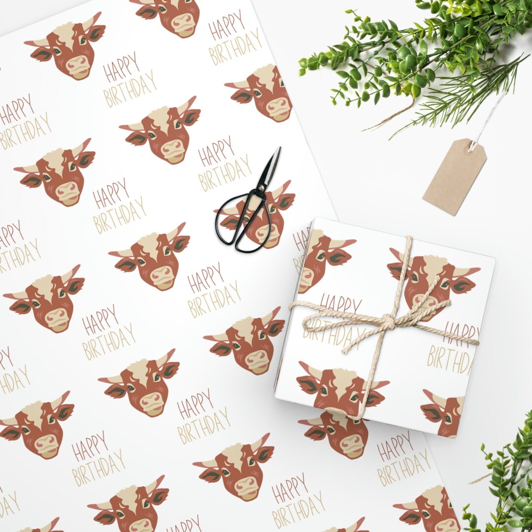 Cow Wrapping Paper Cow Wrapping Paper Roll Cow Paper Paper Etsy