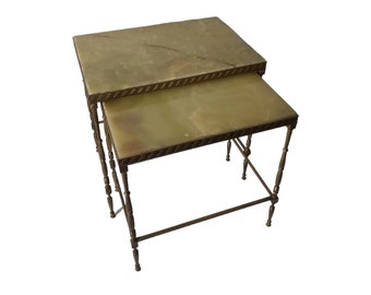 Two Brass Nesting Tables