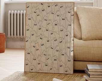 Ghost Print | Beige Halloween Decor (Digital Download)