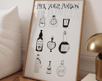Pick Your Poison Halloween Potion Bottles Art Print (Digital Download)