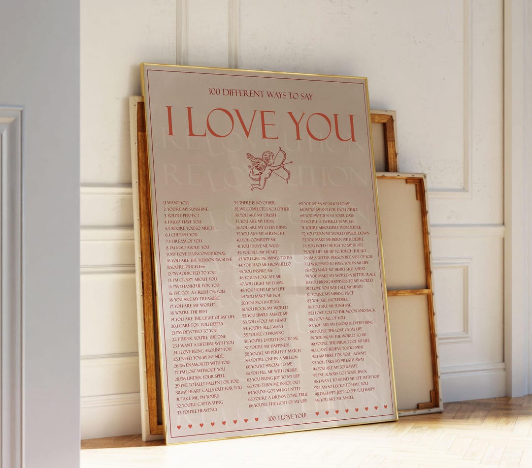 Valentine's Day Love Print | Ways to Say I Love You Wall Art | Romantic ...