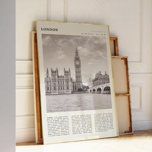 Printable London Black & White Print | United Kingdom City Skyline Poster | Perfect Art Gift Idea for Travelers