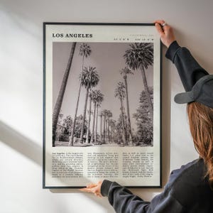 Vintage Los Angeles Cityscape Print | Black & White California Poster (Digital Download) image 3