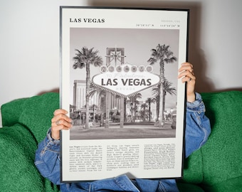 Vintage Las Vegas Nevada Poster | Retro Strip Wall Decor | Travel Art Print