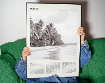 Haiti Beach Vintage Print | Tropical Caribbean Travel Wall Art