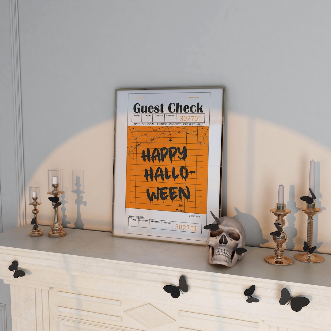 Spooky Check In Halloween Guest Check Printable | Spooky Typography Decor (digital ...