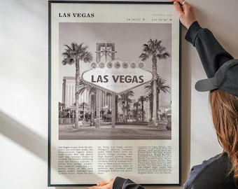 Vintage Las Vegas Nevada Poster | Retro Strip Wall Decor | Travel Art Print