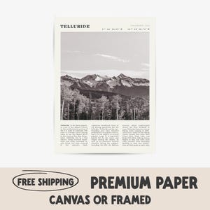 Telluride Black & White Print | Colorado Mountain Wall Art | Perfect Gift for Nature Lovers