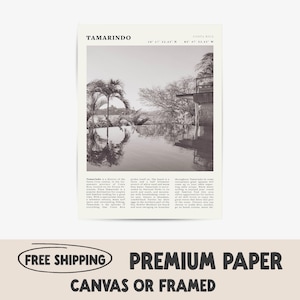 Tamarindo Black & White Print | Vintage Costa Rica Poster | Ideal Gift for Ocean Dreamers