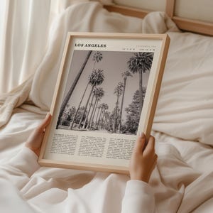 Vintage Los Angeles Cityscape Print | Black & White California Poster (Digital Download) image 2