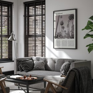 Vintage Los Angeles Cityscape Print | Black & White California Poster (Digital Download) image 7