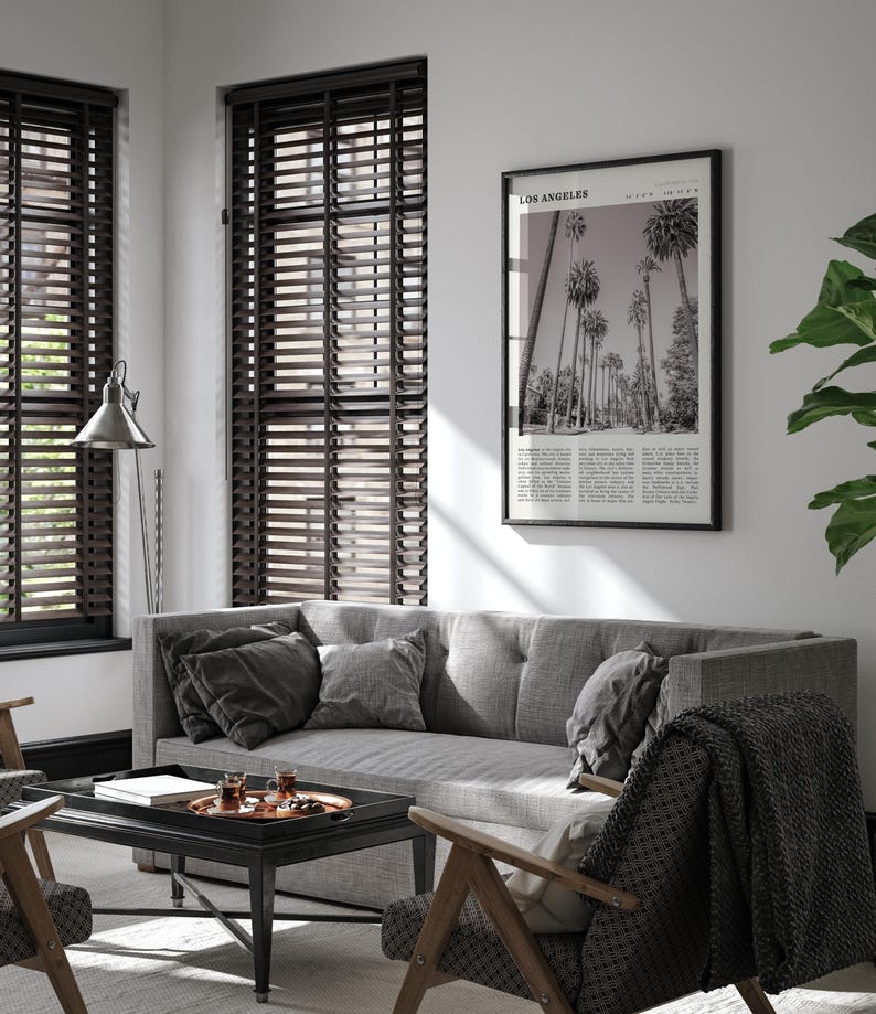 Vintage Los Angeles Cityscape Print | Black & White California Poster (Digital Download) image 7