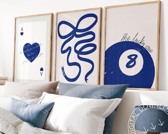 Set di stampe Lucky Blue Navy / Asso, Arco, Palla 8 (download digitale)