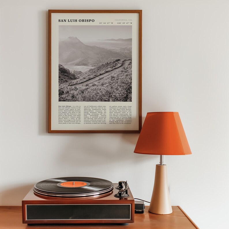 Impresión de San Luis Obispo / Póster vintage de senderismo de la costa de California imagen 4