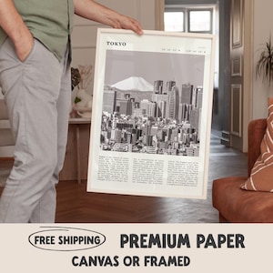 Tokyo Skyline Poster | Japan City Wall Art | Perfect Gift for Travel and Asia Lovers