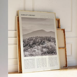 Printable Great Smoky Mountains Print | Tennessee Wall Art | Minimalist National Park Poster | Scenic Poster Gift for Nature Lovers