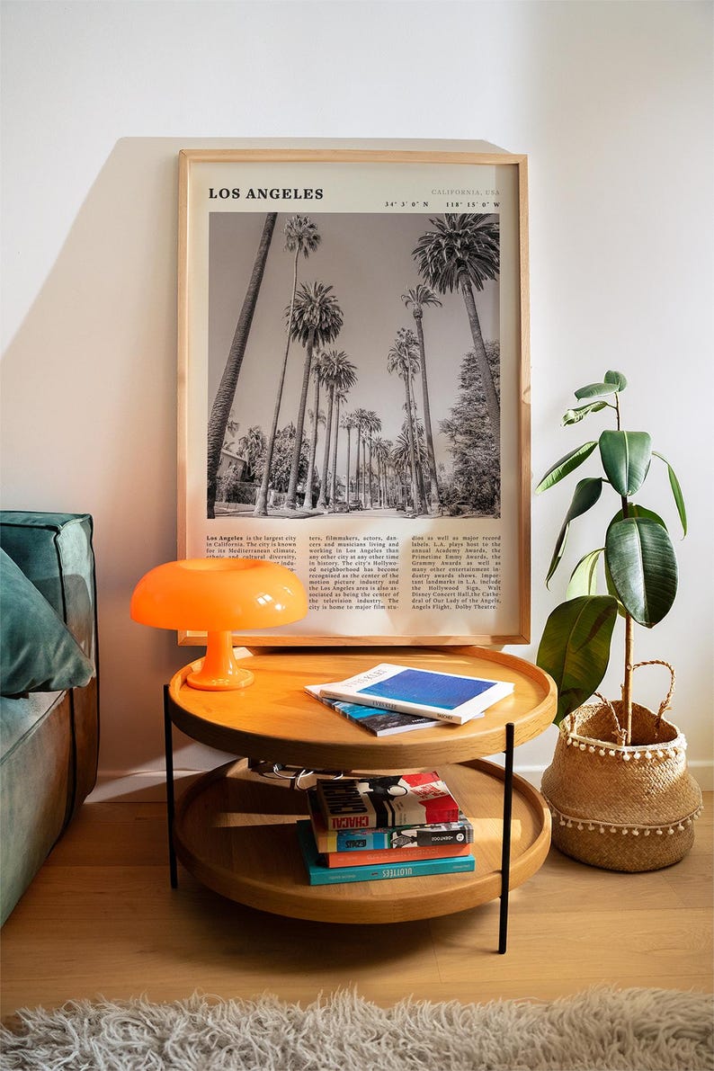 Vintage Los Angeles Cityscape Print | Black & White California Poster (Digital Download) image 5