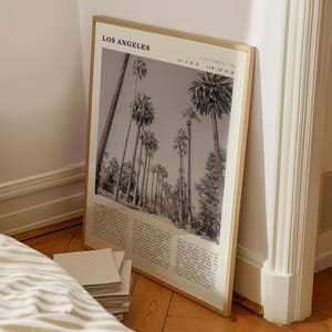 Vintage Los Angeles Cityscape Print | Black & White California Poster (Digital Download) image 8