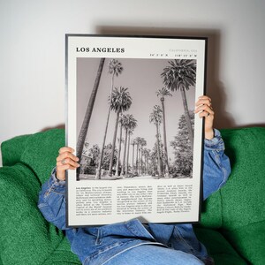 Vintage Los Angeles Cityscape Print | Black & White California Poster (Digital Download) image 1