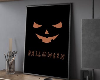 Scary Pumpkin Halloween Print | Spooky Season Decor (Digital Download)