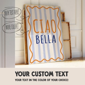 Benutzerdefiniertes Zitat Druck | Personalisierter ästhetischer bunter Sommertrend | Typografie Druck | Pastell Streifen | Druckbare Digitale Datei