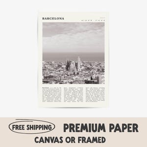 Barcelona Black & White Print | Classic Spanish Cityscape Poster | Perfect Art Gift for Travel Lovers
