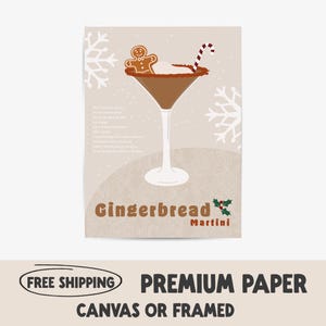 Kerstpeperkoekcocktail | Feestelijke cheers-print | Kerstkoekjesdrankje | Vrolijk en helder barwagendecor | Kerstfeest