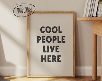 People Live Here Poster | Retro Typography Wall Art