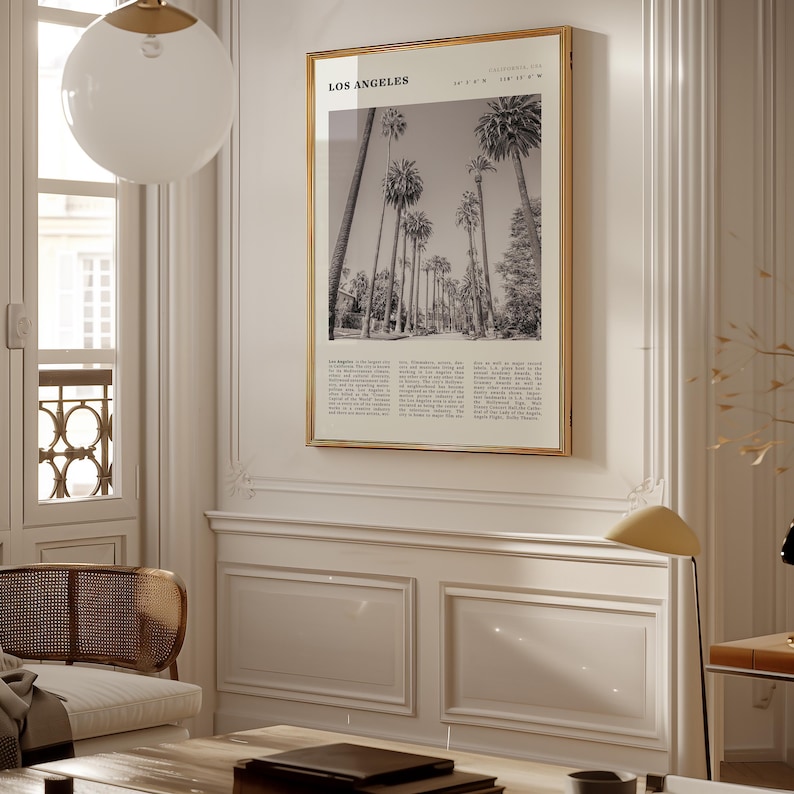 Vintage Los Angeles Cityscape Print | Black & White California Poster (Digital Download) image 9