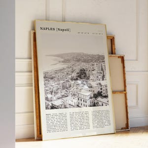 Printable Naples Black & White Poster | Vintage Italy Coast Print | Ideal Gift for Travel Lovers