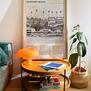 Newport Beach Print | California Coastal Wall Art | Vintage Black and White Beach Poster image 7