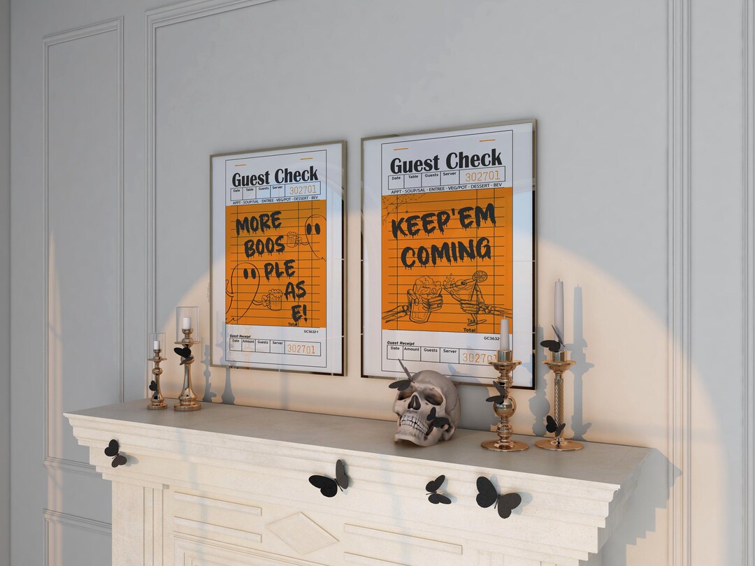Spooky Check In Halloween Guest Check Prints | Spooky Typography Wall Art (digital ...