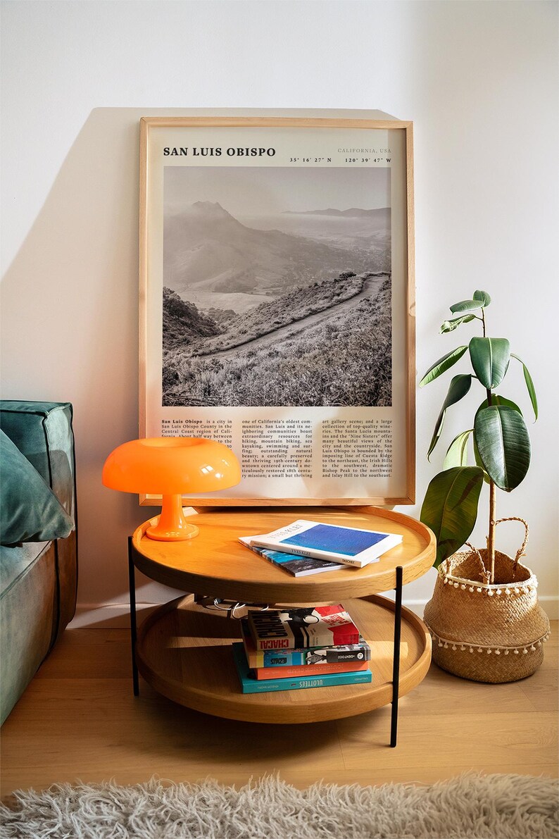 Impresión de San Luis Obispo / Póster vintage de senderismo de la costa de California imagen 5