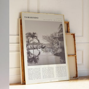 Printable Tamarindo Black & White Poster | Vintage Costa Rica Poster | Ideal Gift for Ocean Dreamers