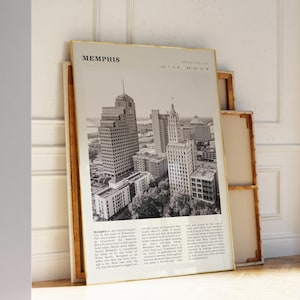 Printable Memphis Black & White Poster | Vintage Tennessee Skyline Print | Ideal Gift for Music Lovers