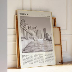 Printable Raleigh Black & White Poster | Vintage North Carolina Print | Gift for City Lovers