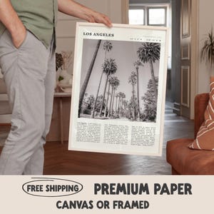 Los Angeles Black & White Print | Iconic California Cityscape Poster | Perfect Art Gift for Travel Lovers