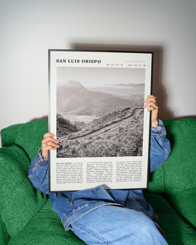 Impresión de San Luis Obispo / Póster vintage de senderismo de la costa de California imagen 3