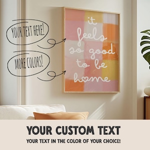 Benutzerdefiniertes Zitat Druck | Personalisierte gemütliche orange Typografie | Einweihungsparty Abstrakte Kunst | Druckbare Digitale Datei | Über Bett Wohnung Dekor