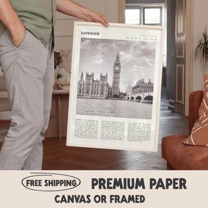London Black & White Print | United Kingdom City Skyline Poster | Perfect Art Gift Idea for Travelers