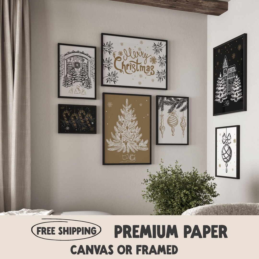 Christmas Gallery Wall Art Set | Cozy Winter Prints - Etsy