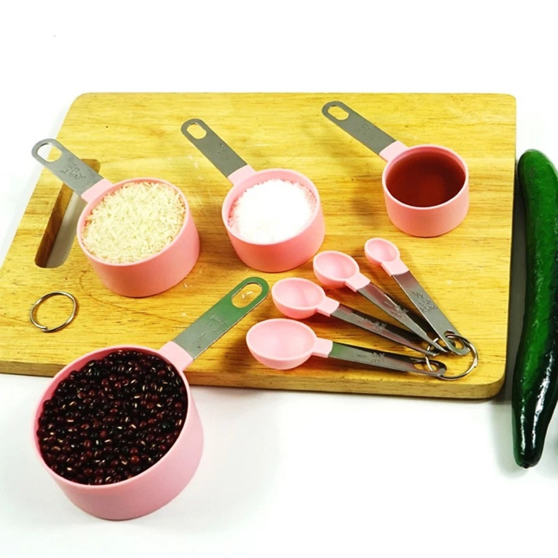 Baking Measuring Spoons and Cups Set Stainless Steel Handle Etsy