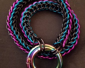 Discreet Striped Three Tone  Persian BDSM Pup/Slave/Bondage/Day Collar