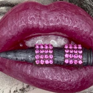 Dirty Candy Resin Lips Lips Fridge Magnet Lips Decor Purple  Lips With Bullet Toolbox Art Handmade USA By  Pretty Candy