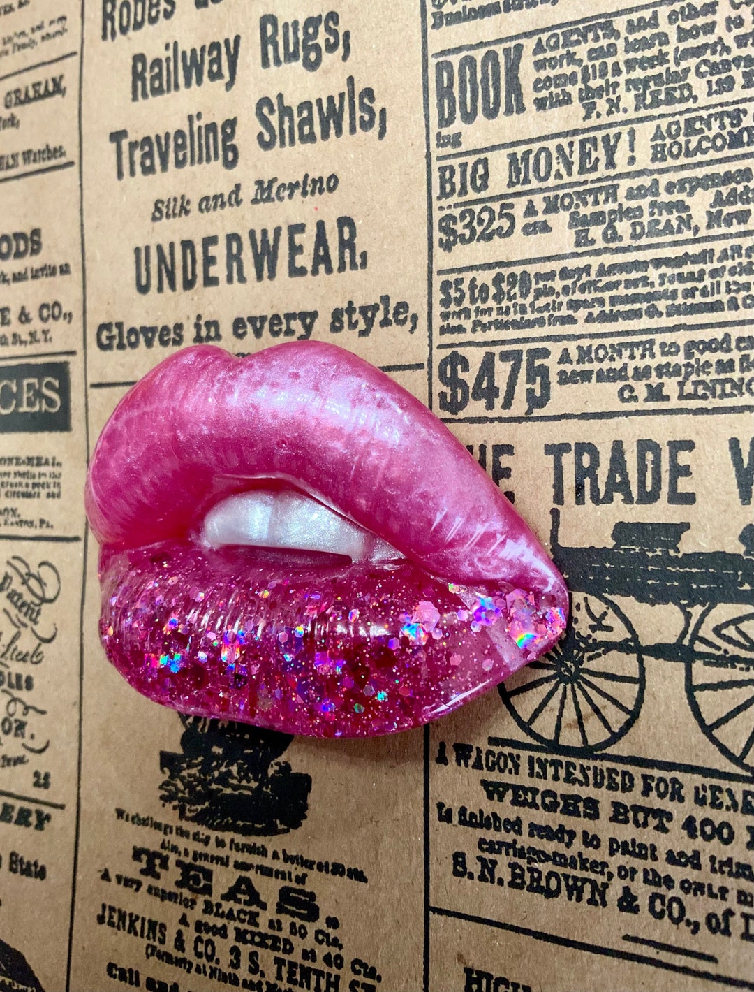 Snarky Resin Lips Valentines Gift Glitter Lips Fridge Vanity